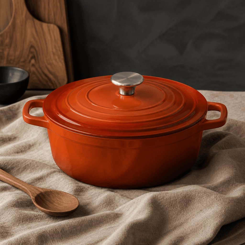 Cast-iron Dutch oven with lid